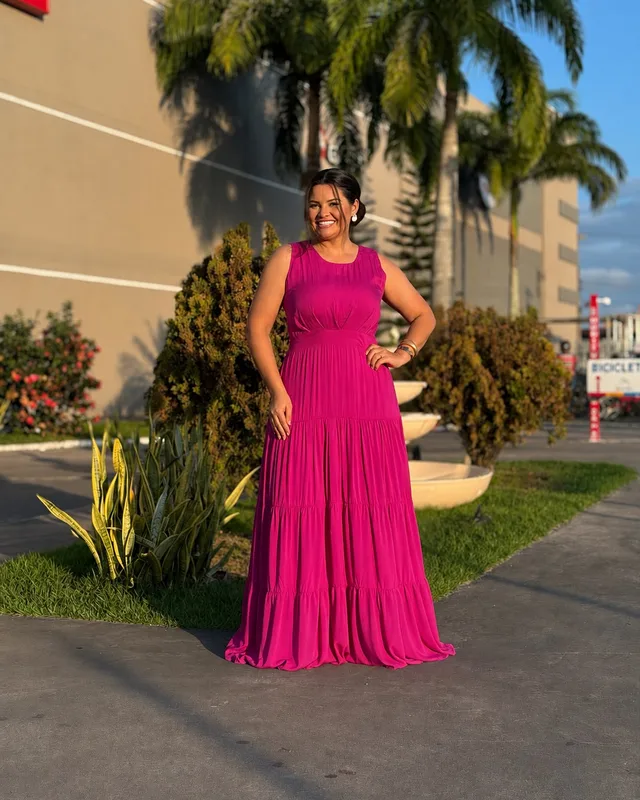 Vestido longo pink